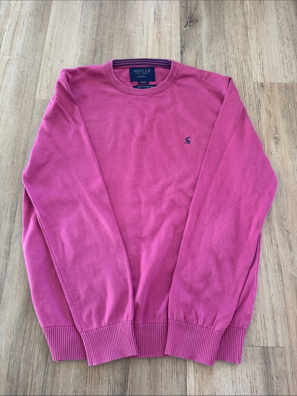 Joules Men's Crewneck Sweater in Bright Pink